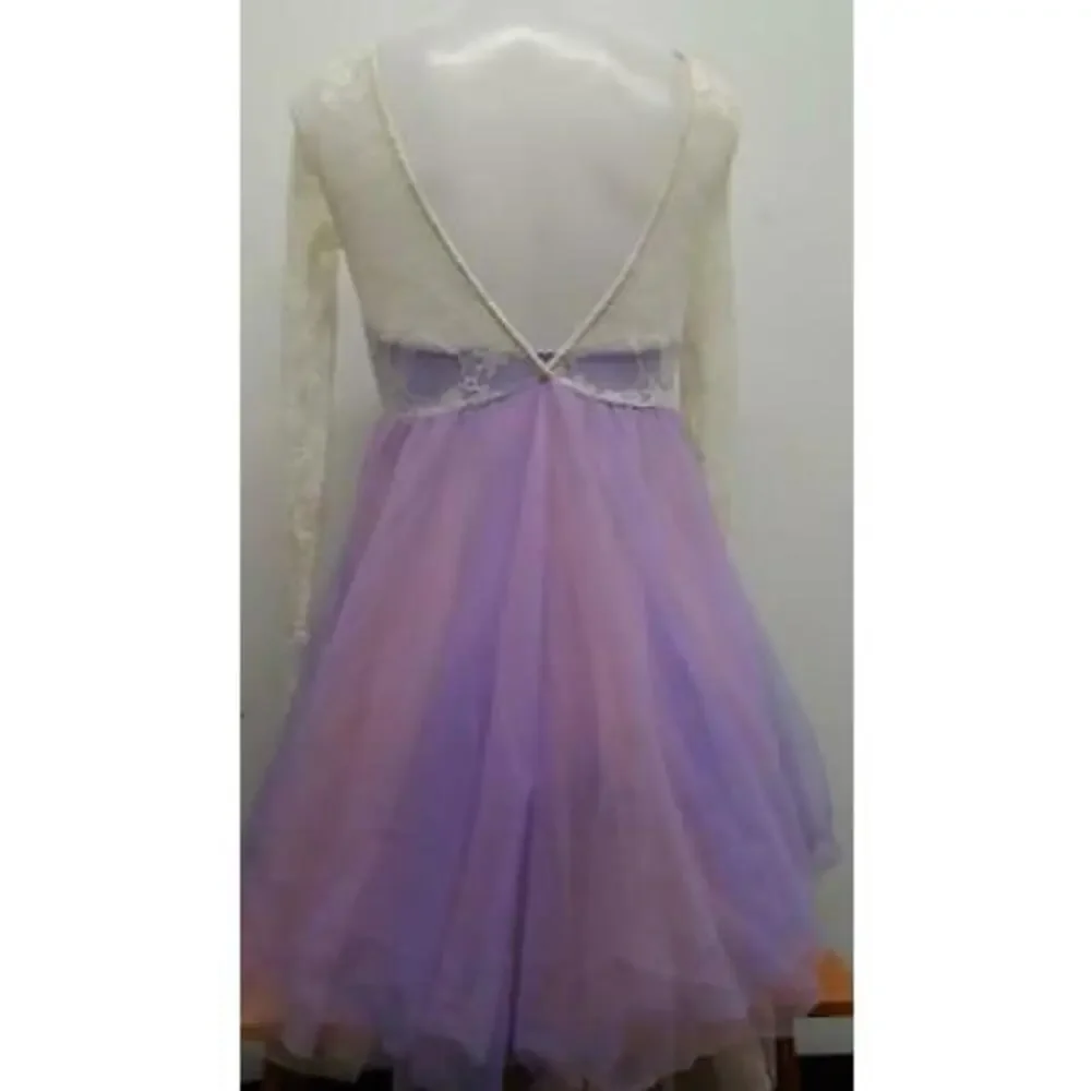 Pre-Owned Dance Costume Gallery 14281 Small Child Purple Dress Lyrical Rhinesto